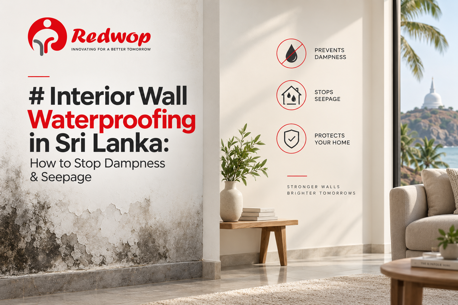 Interior wall waterproofing